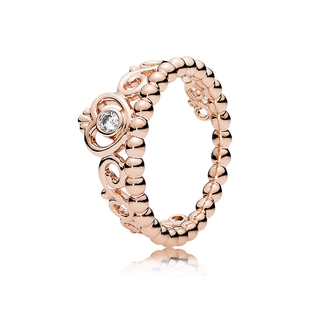 Pandora rose gold princess ring