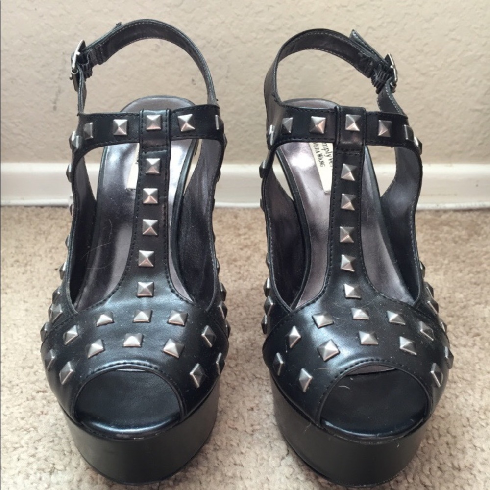 Studded Peep Toe Heels