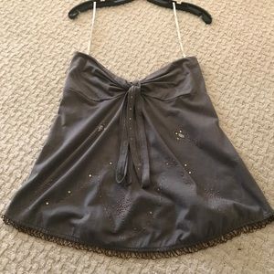 LaROK grey beaded halter or tube top
