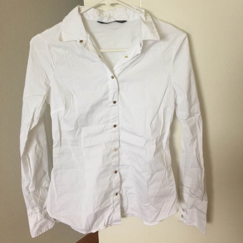 Zara White Button Down Shirt