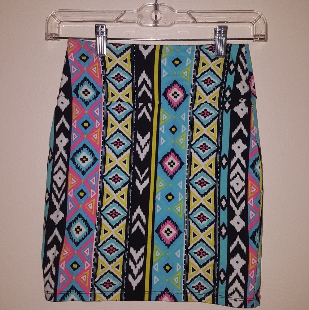 Bright Tribal Bodycon Mini Skirt