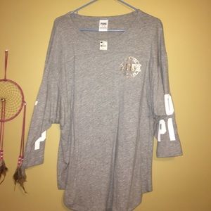 NWT PINK Victoria's Secret quarter sleeve t shirt