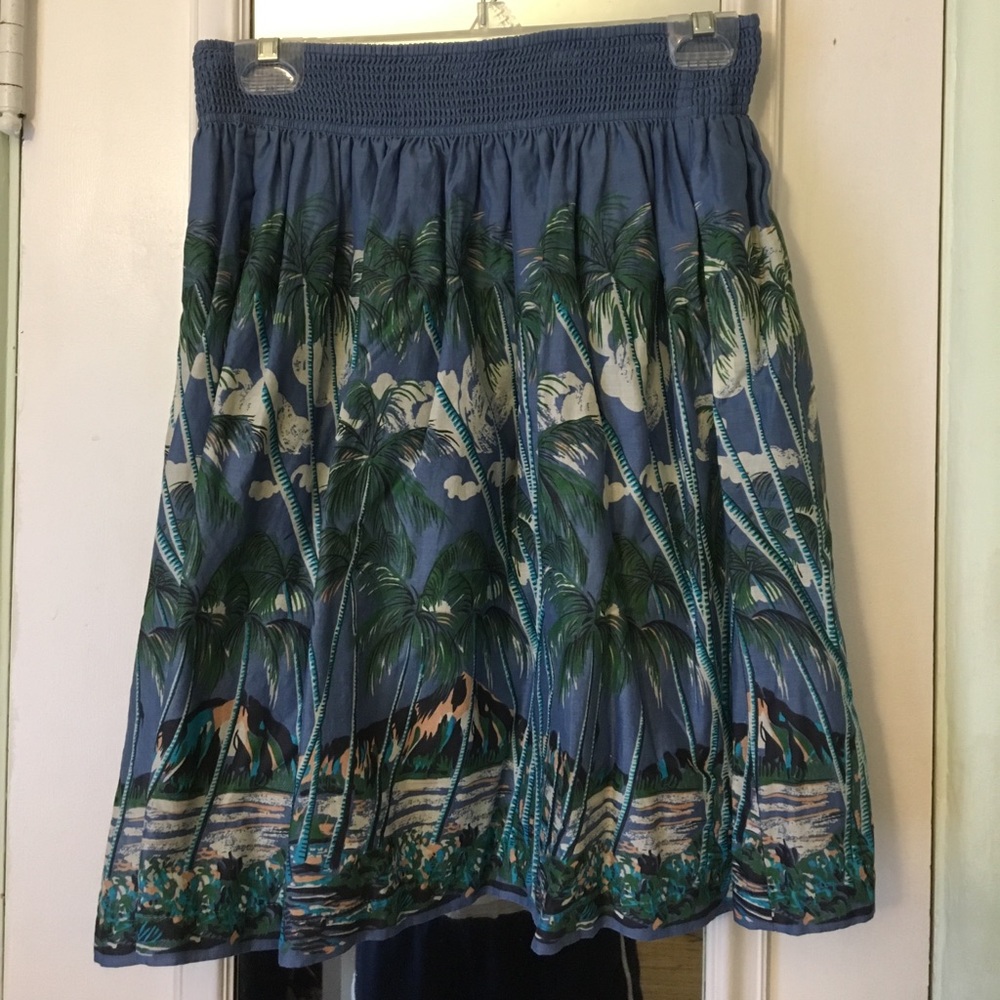 Beach print anthropologist skirt
