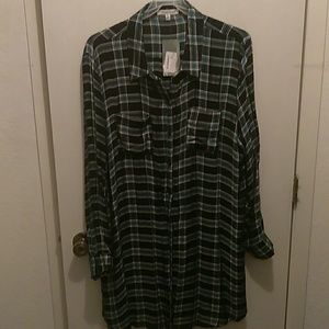 Plaid tunic shirt
