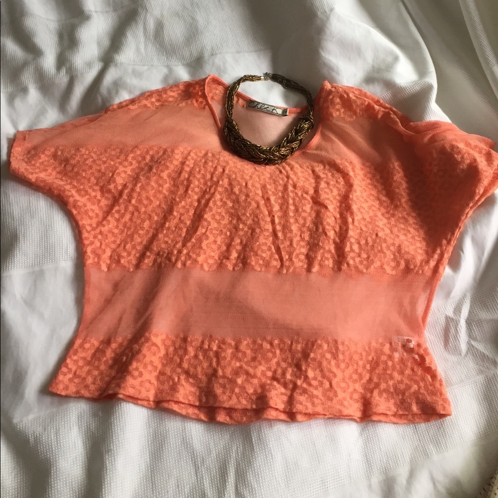 Coral sheer top