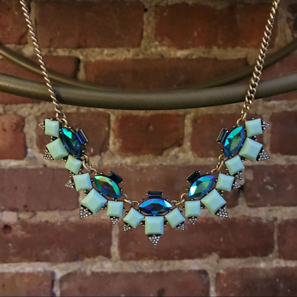 J. Crew Turquoise and Mint Statement Necklace