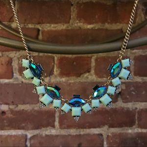 J. Crew Turquoise and Mint Statement Necklace