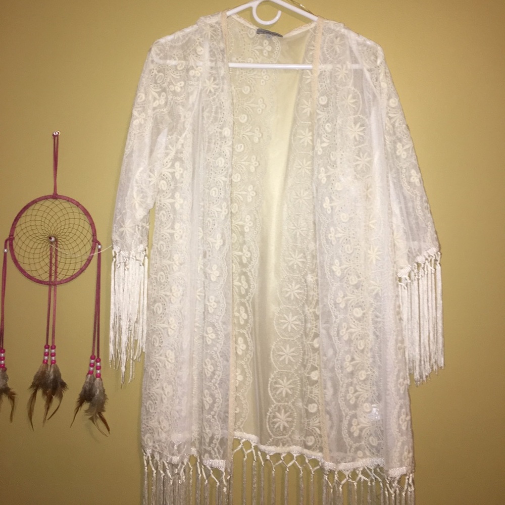 Long lace kimono