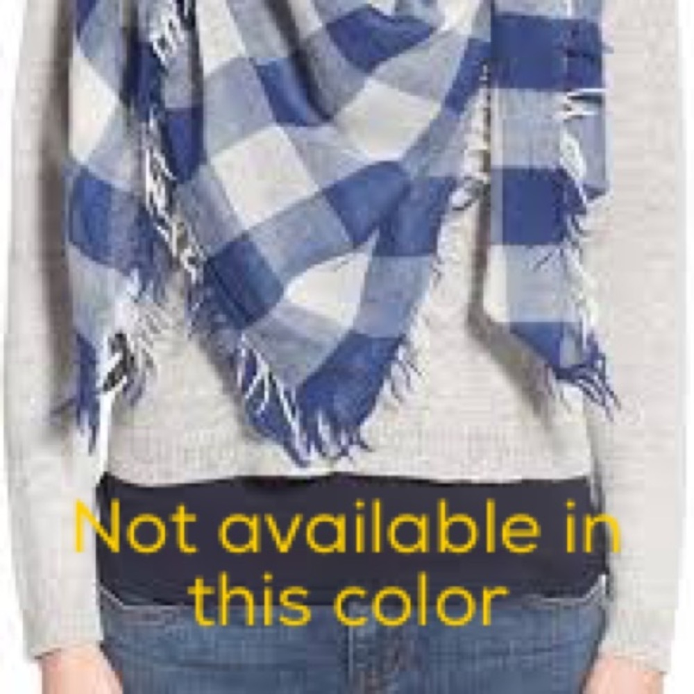BRAND NEW Navy & White Plaid Scarf