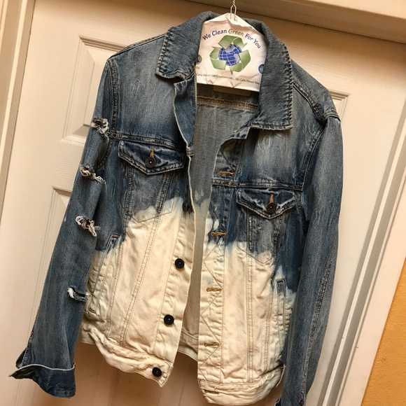 American Eagle Outfitters Other - Custom Made bleached + distressed jean jacket🔥🔥