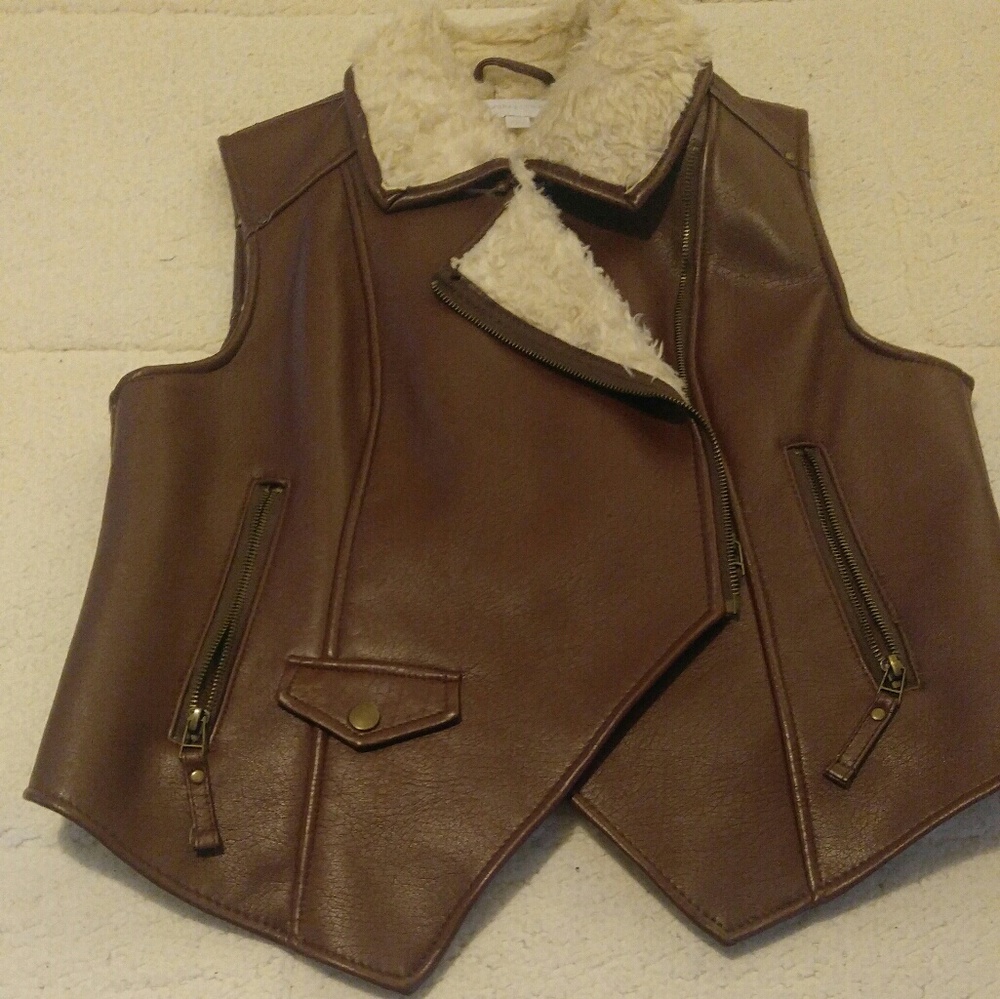 Faux leather vest