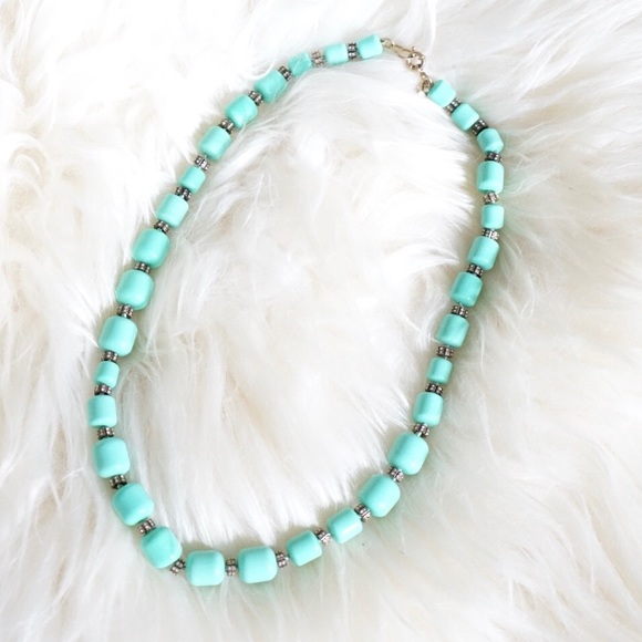 J. Crew Jewelry - J.Crew Turquoise Crystal Beaded Necklace