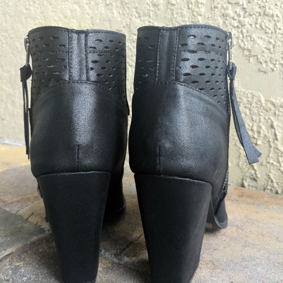 LAST! Black Laser Cut Distressed Booties - Picture 4 of 5