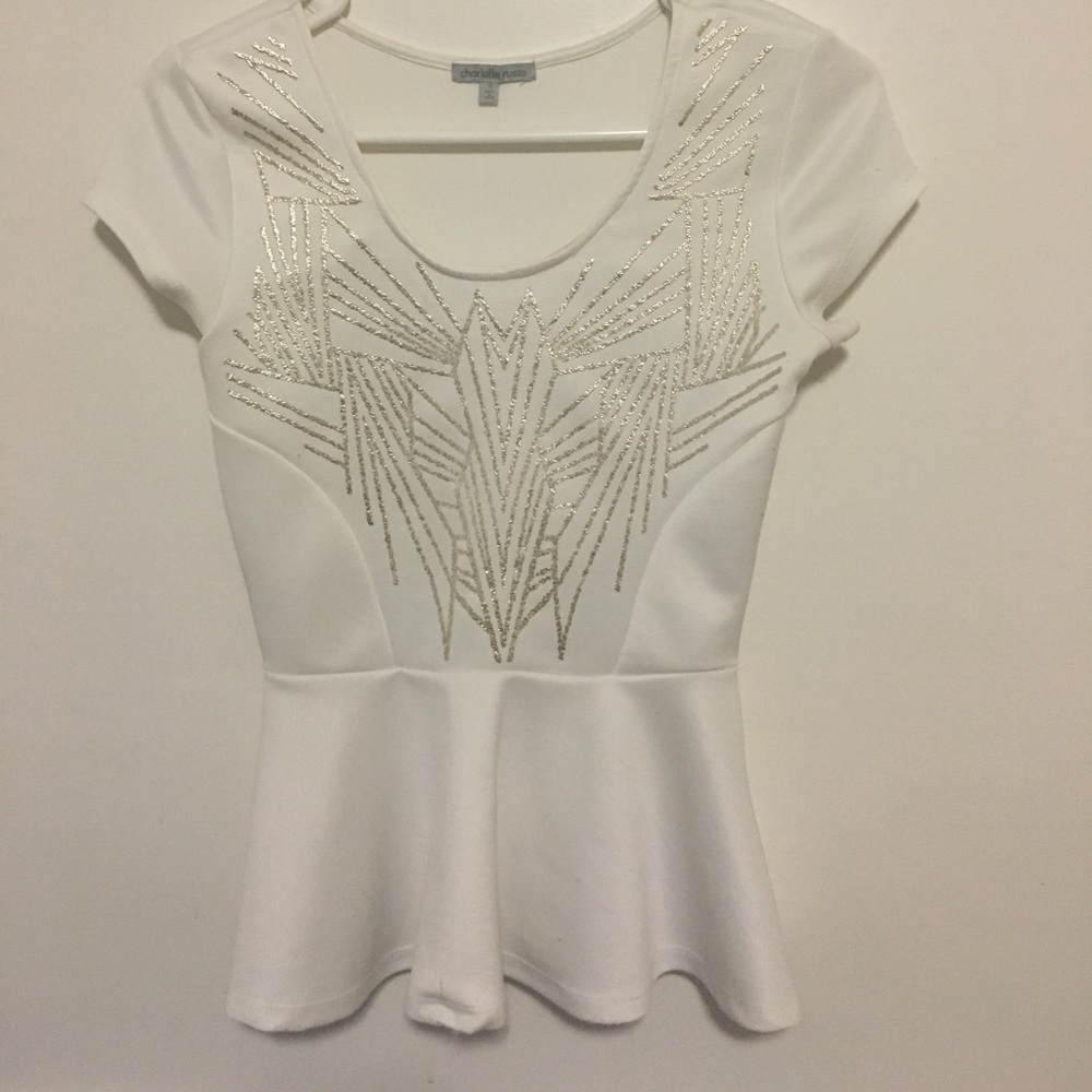 Peplum short sleeve shirt