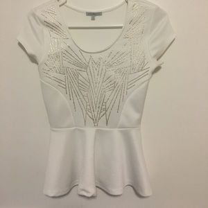 Peplum short sleeve shirt
