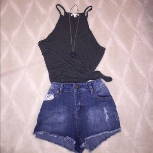 Dark grey halter top