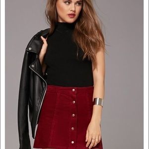 Forever 21 Burgundy Maroon Corduroy Skirt