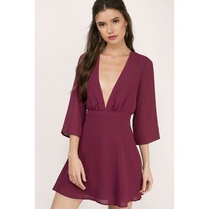 TOBI Wine Skater Dress