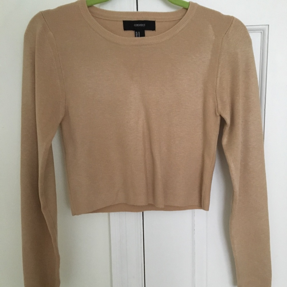 ❌SOLD ON VINTED ❌ Nude/Cream Knit Cropped Sweater