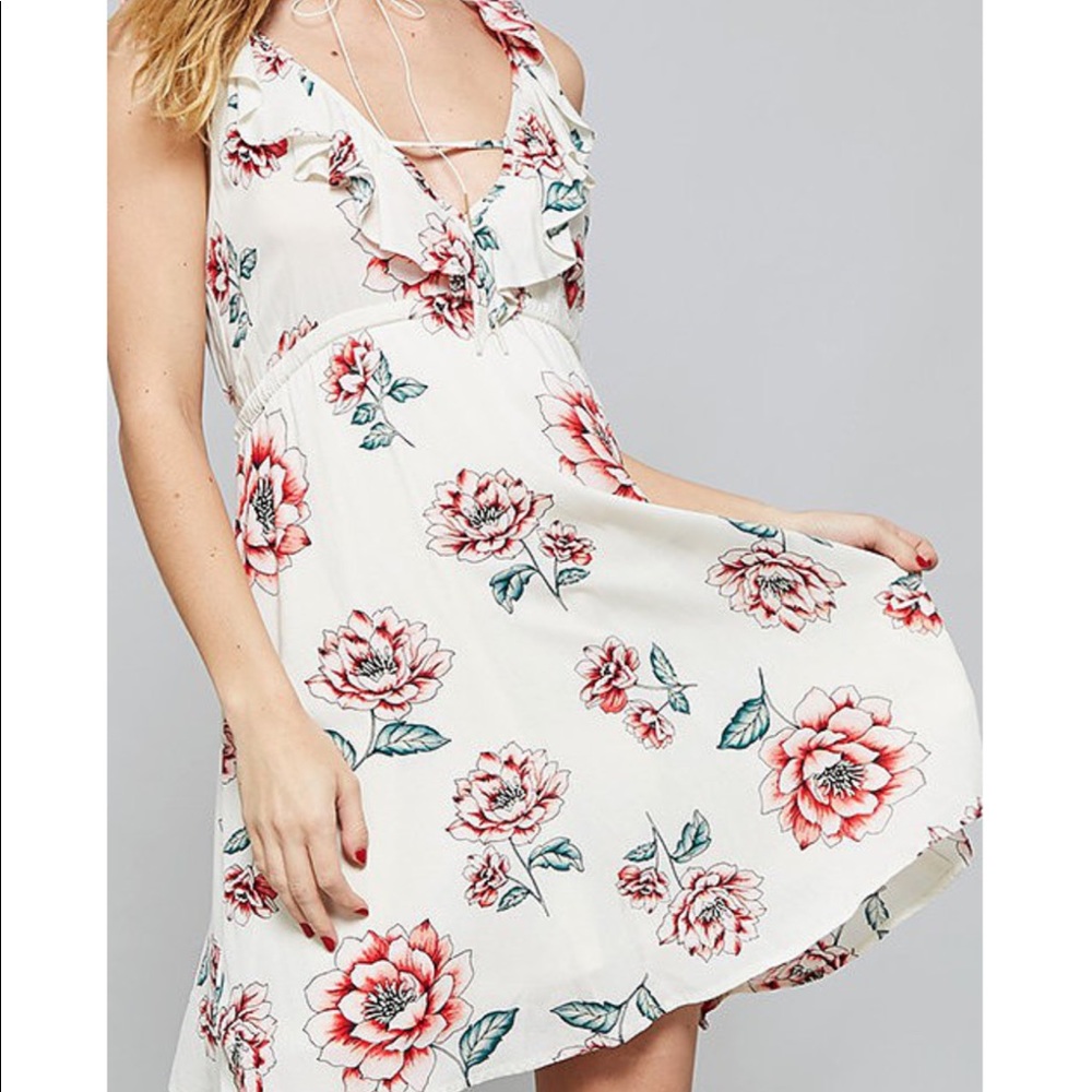 Floral Ruffle Mini Dress