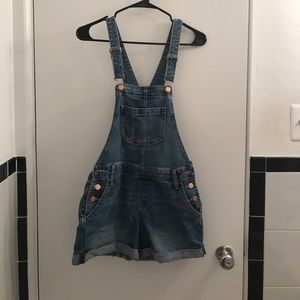 Jean shorts overalls