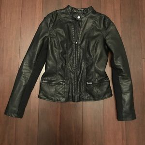 Faux leather fitted jacket