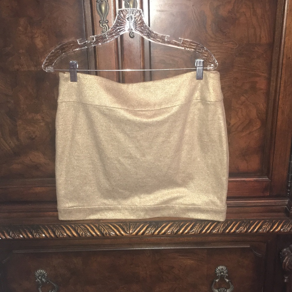NEW DVF Gold Sparkly Wool Skirt