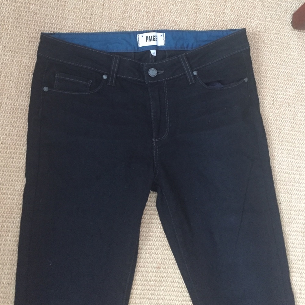PAIGE "Santa Monica Skinny" black jeans