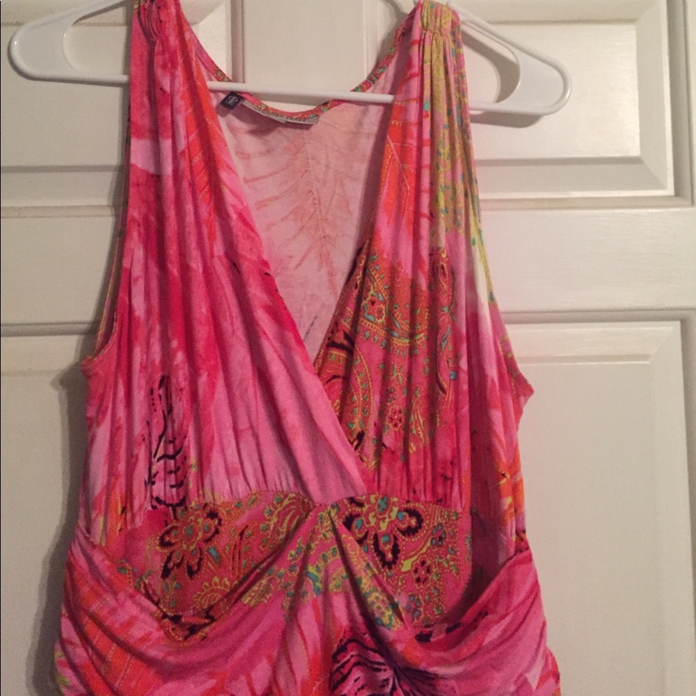 ❤️Gorgeous pink multi colored summer maxi dress