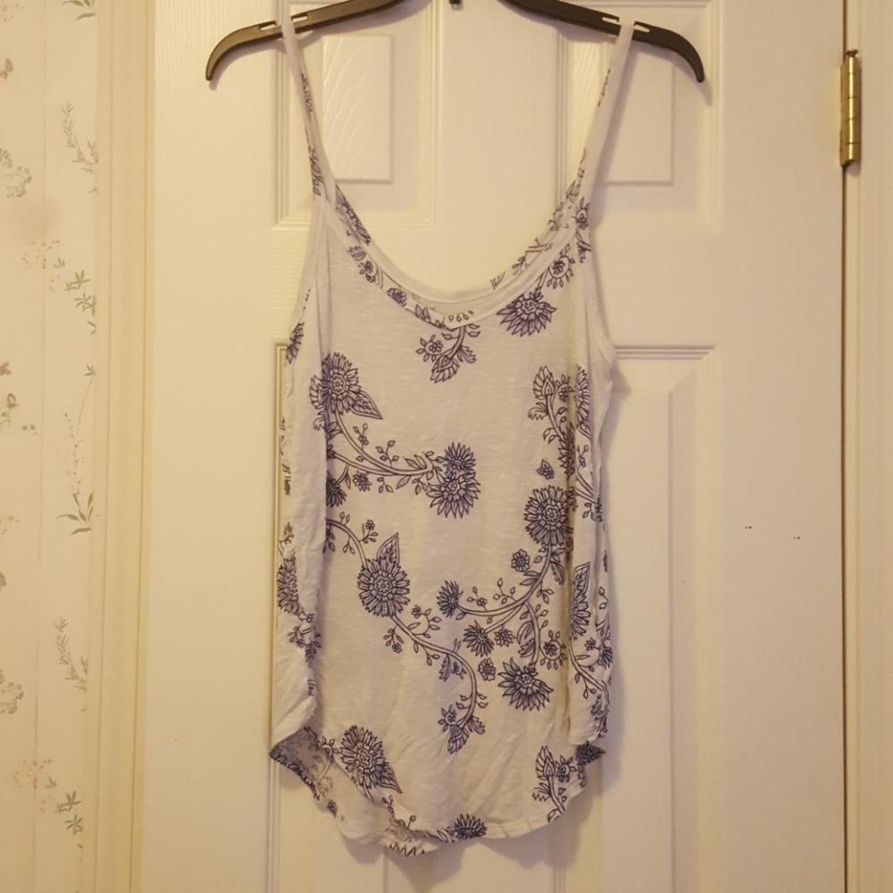 Blue and White tank top
