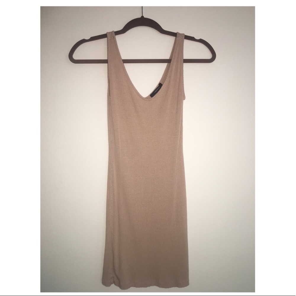 nude beige color mini dress