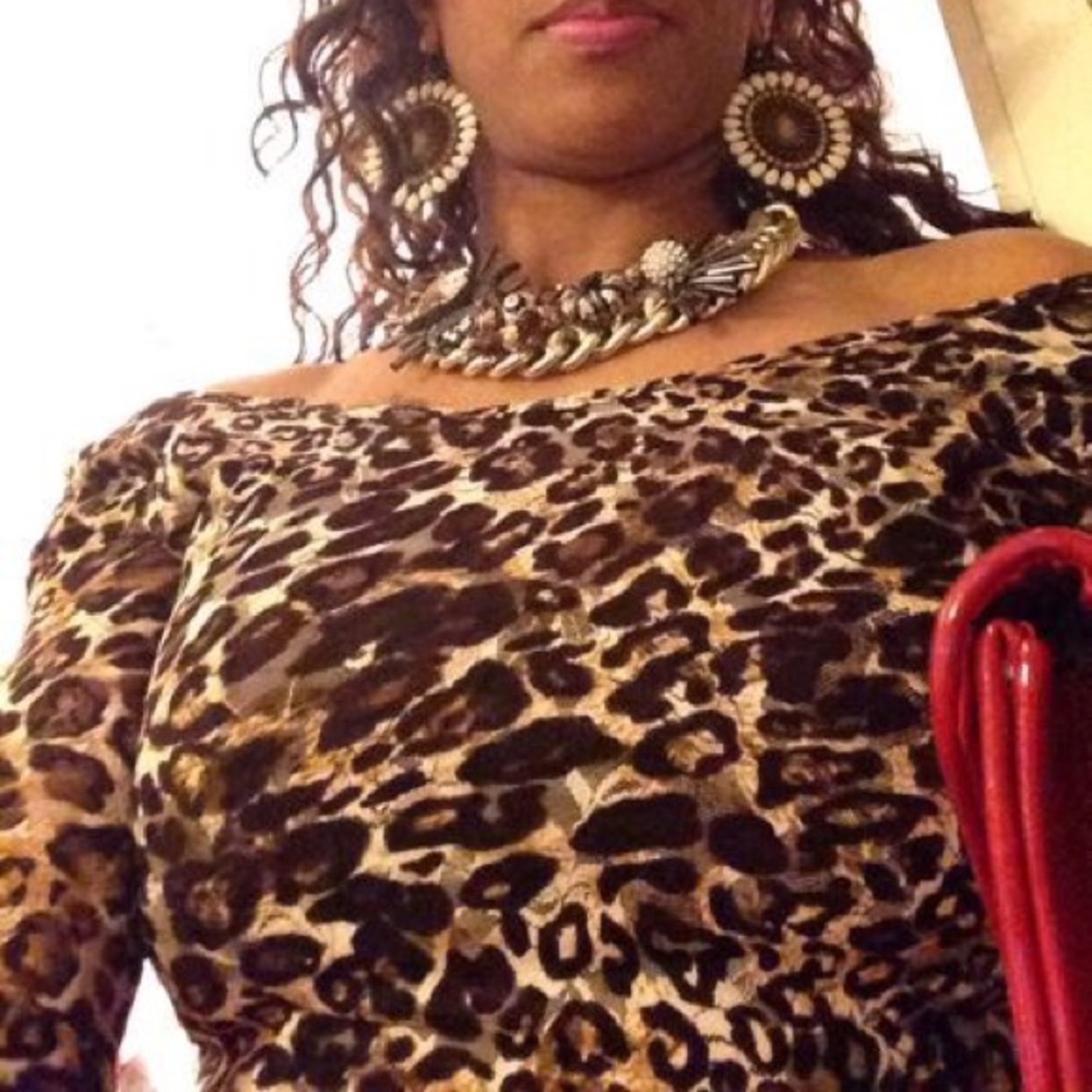 ✨Leopard print mesh dress✨