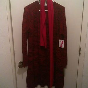 Sweater Dress With attached scarf