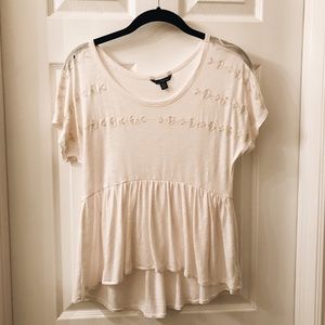 american eagle cream tee