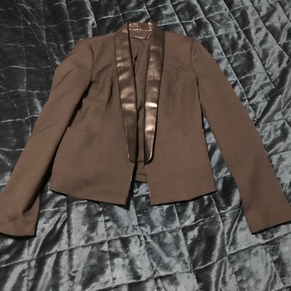 Black blazer with faux leather lapel