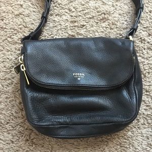 Black cross body Fossil bag