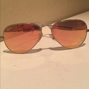 55 mm RayBan (pink lens with silver frame)