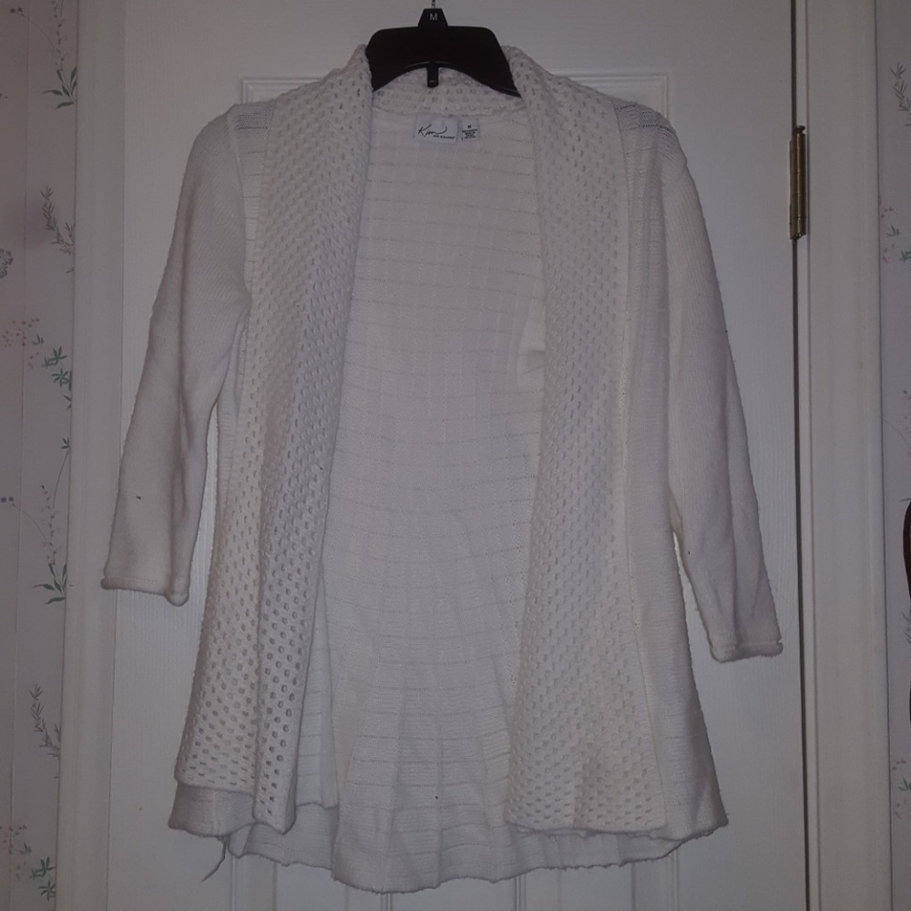 Kim Rogers White Cableknit Cardigan