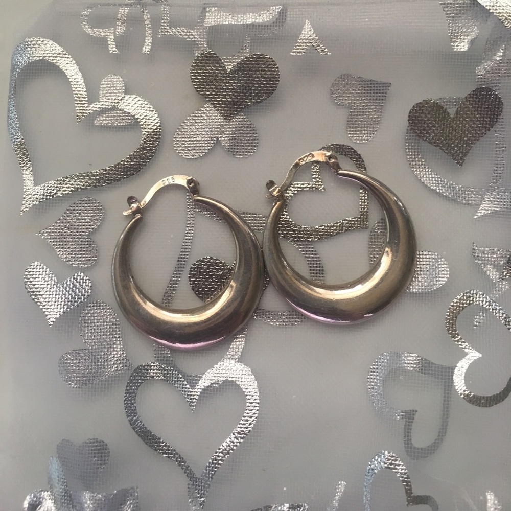 Sterling Silver Crescent Earrings