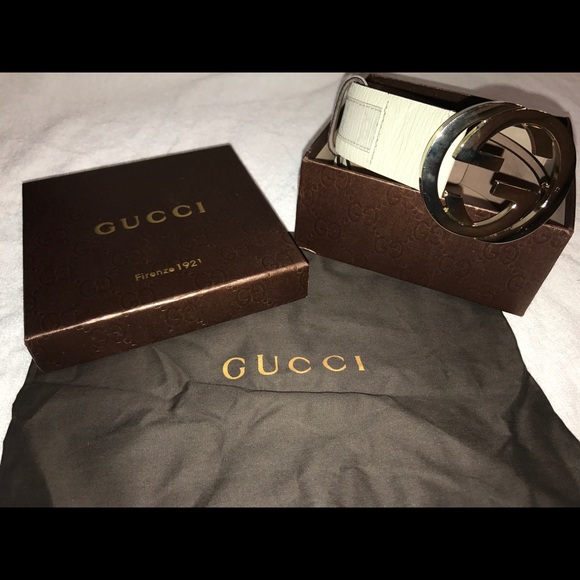 White Monogram Gucci Belt - Picture 6 of 6
