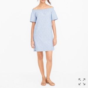 J. Crew Striped off the Shoulder Dress