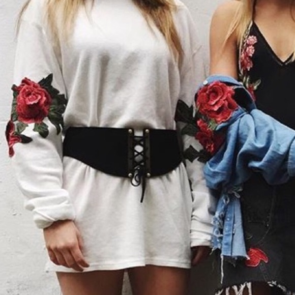 LF love strength black suede corset belt - Picture 2 of 7