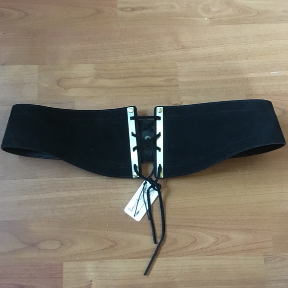 LF love strength black suede corset belt - Picture 3 of 7