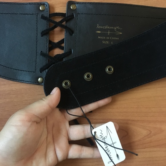 LF love strength black suede corset belt - Picture 6 of 7