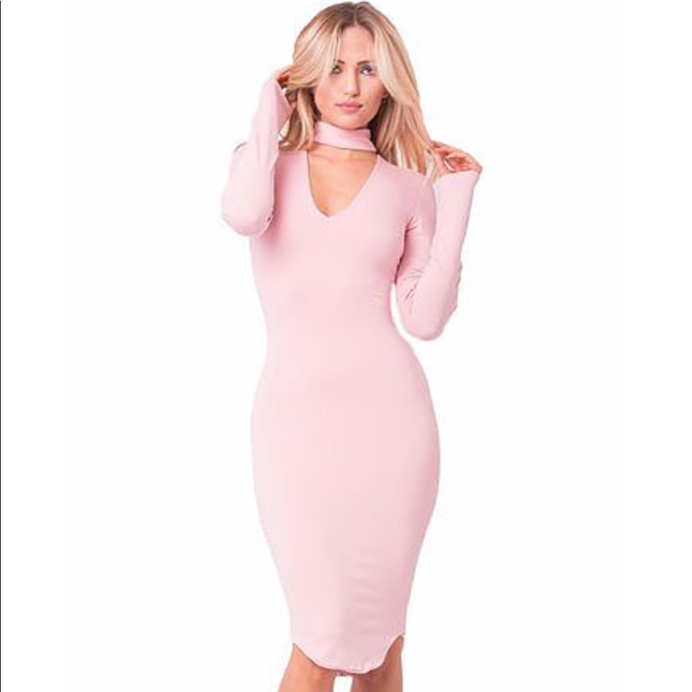 Blush midi dress