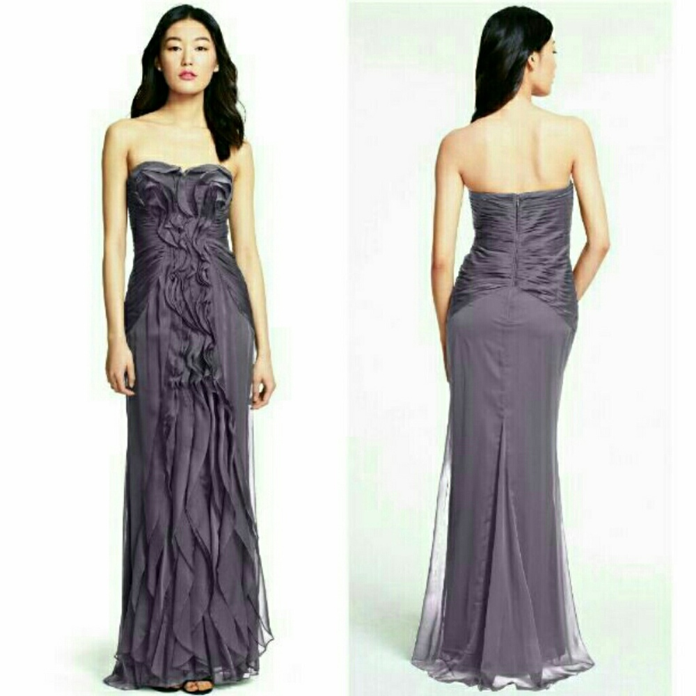 Preowned (6) Adrianna Papell long Sleeveless Plum Dress