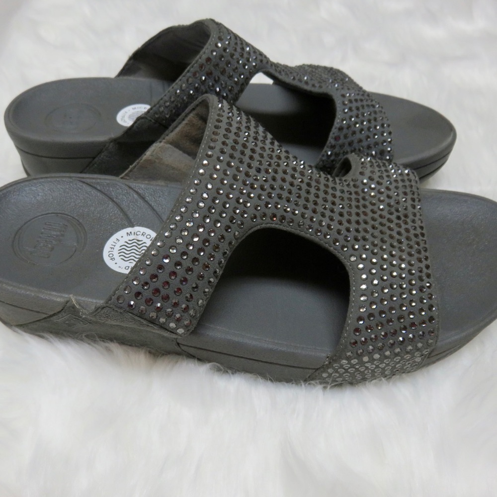 Charcoal Bling Size 8 Fit Flops