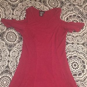 Red cold shoulder dress