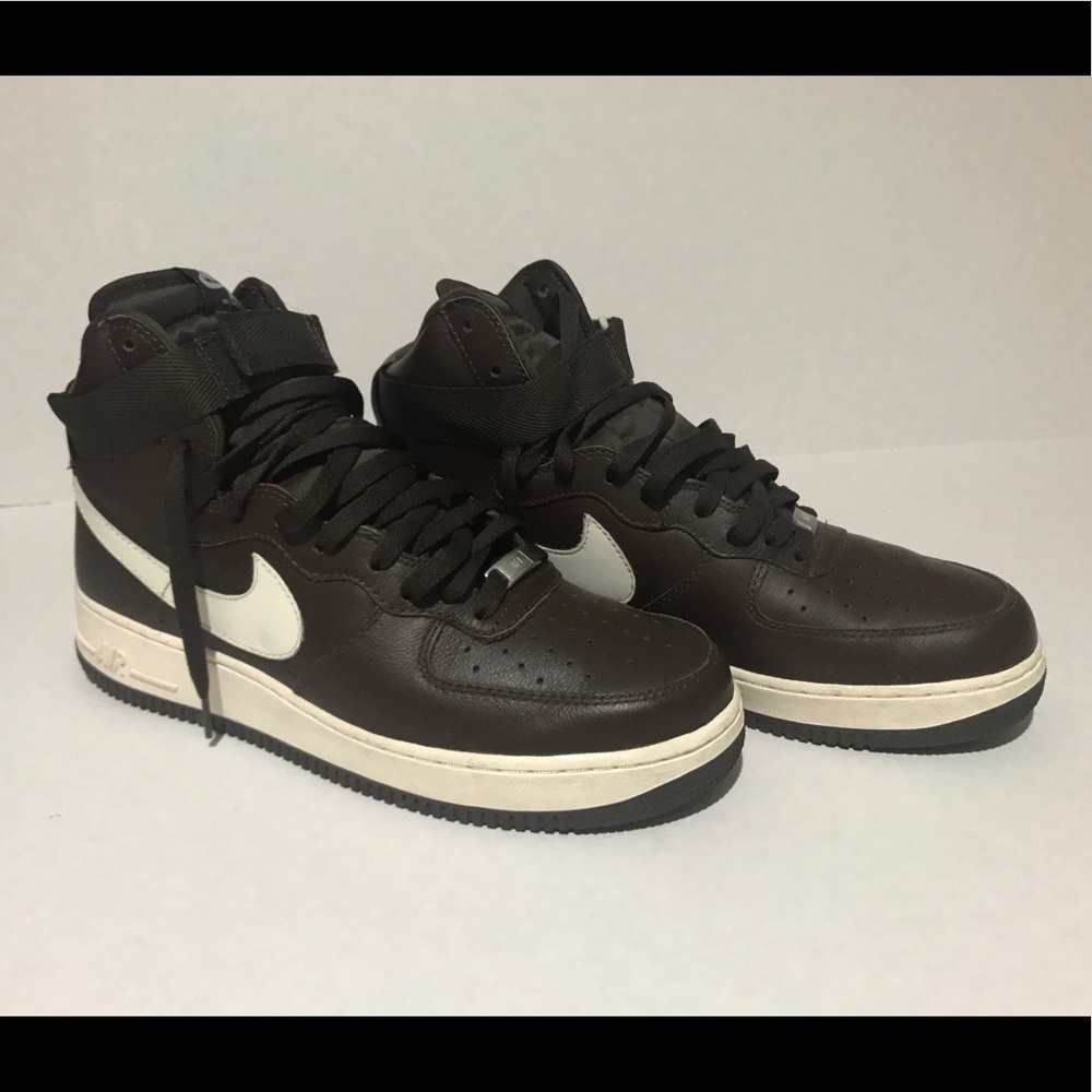 Nike Brown Leather Hi top Air Force
