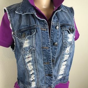 😍😍Forever 21 Denim Vest Jean Jacket Women Sz M